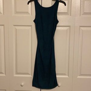 Olive green midi-dress